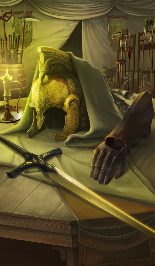 armor, axe, barrel, candle, candlestand, commentary, durindana_(fate), fate/grand_order