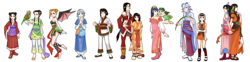 a-liver, absurdres, aliverura, barefoot, bird, black_eyes, black_hair, chinese_clothes