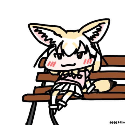 1girl, animal_ears, animated_gif, fennec_(kemono_friends), fennec_ears, fox_ears, kemono_friends, long_hair