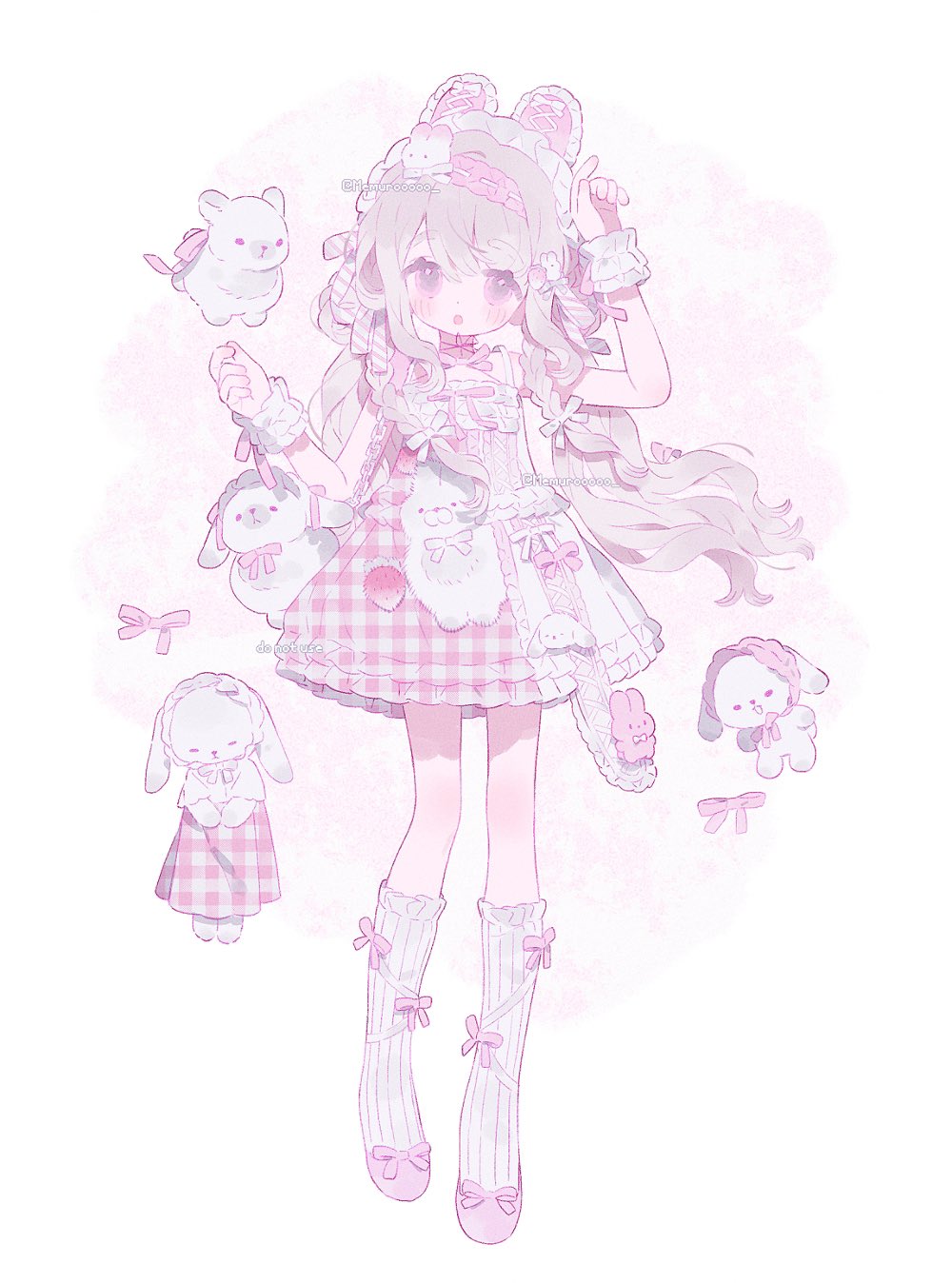 1girl, blonde_hair, blush, dress, hairband, highres, kneehighs, lolita_fashion
