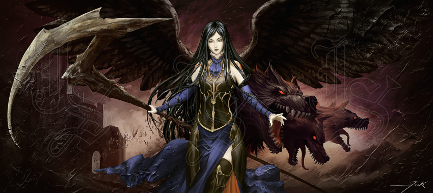 1girl, armor, armored_dress, bare_shoulders, bat_(animal), black_hair, castlevania_(1986), castlevania_(series)