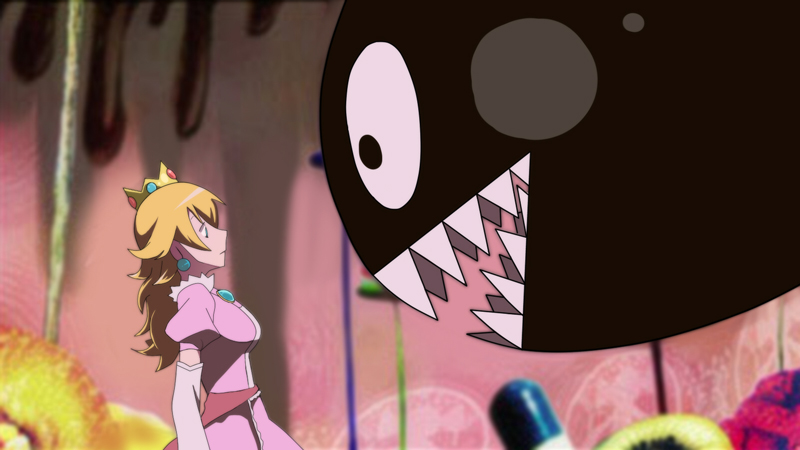 blonde_hair, chain_chomp, charlotte_(madoka_magica), crown, dress, earrings, jewelry, long_hair