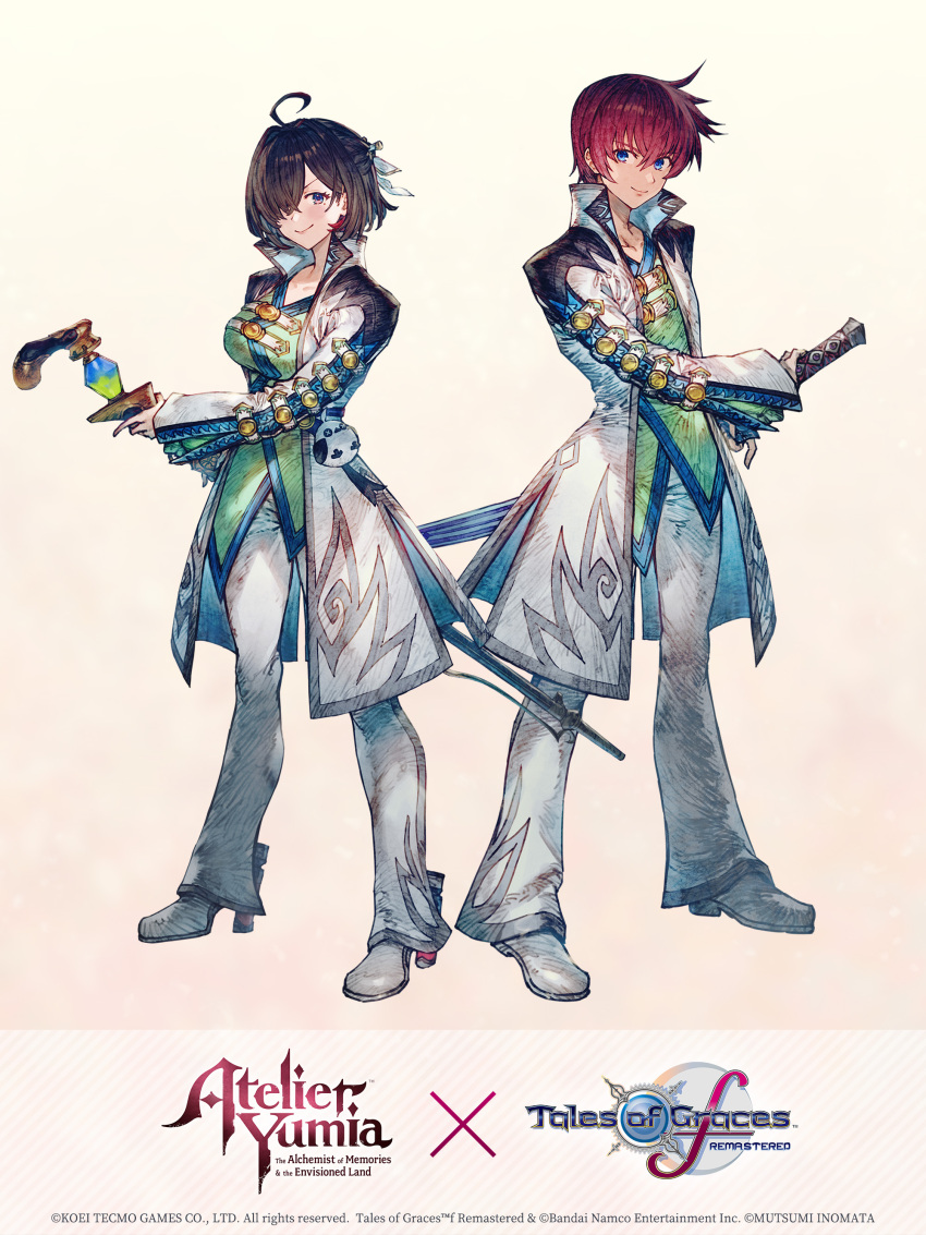 1boy, 1girl, absurdres, ahoge, asbel_lhant, asbel_lhant_(cosplay), atelier_(series), atelier_yumia