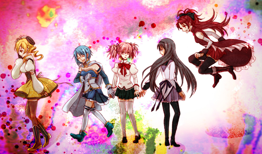 bad_id, coma5, kaname_madoka, ma, magical_girl, mahou_shoujo_madoka_magica, miki_sayaka, pantyhose