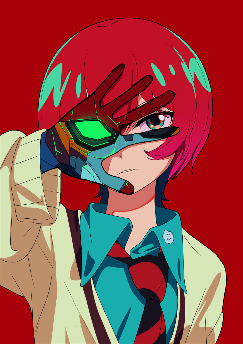 1girl, absurdres, amate_yuzuriha, aqua_eyes, aqua_shirt, breasts, glowing, gquuuuuux