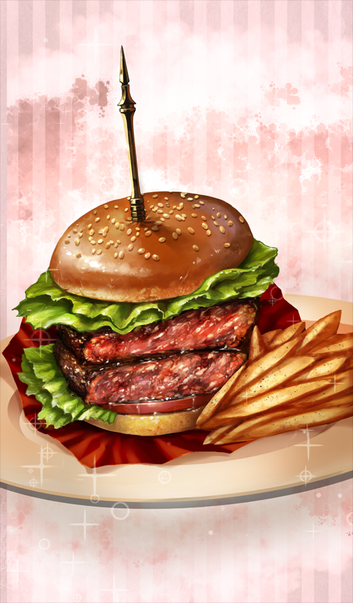 bread_bun, chocolate_lady_no_karasawagi, commentary, fate/grand_order, fate_(series), food, food_focus, french_fries