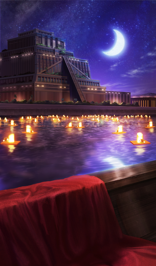 architecture, candle, candlelight, chocolate_lady_no_karasawagi, commentary, crescent_moon, fate/grand_order, fate_(series)