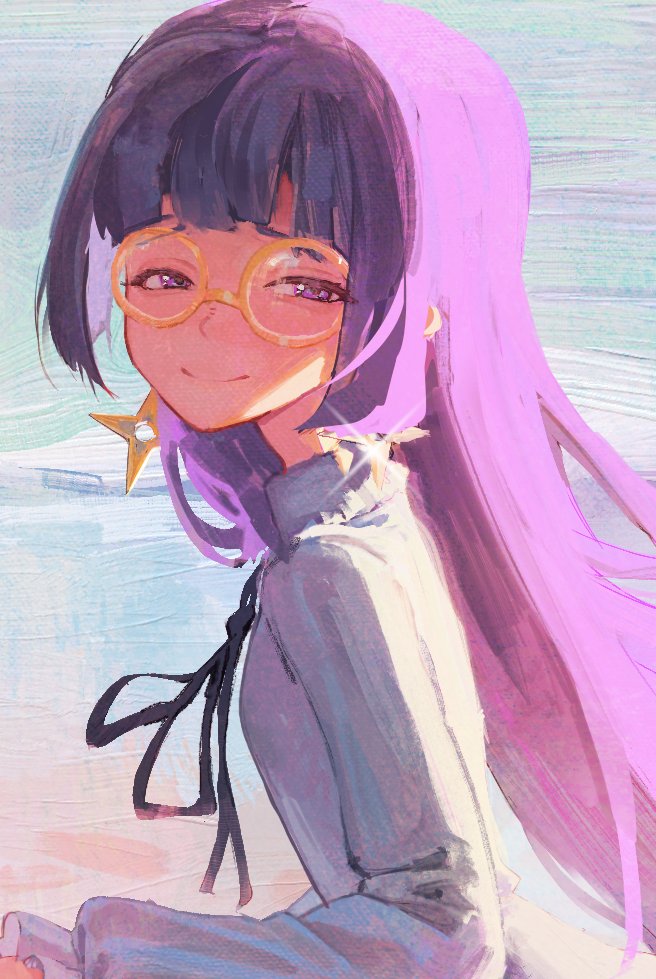 1girl, black_bow, black_bowtie, blunt_bangs, bow, bowtie, closed_mouth, collared_shirt