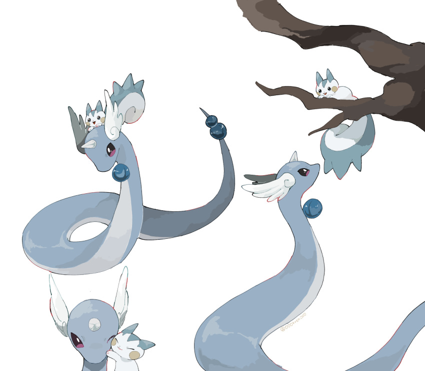 cheek-to-cheek, dragon, dragonair, eastern_dragon, head_wings, heads_together, highres, hug