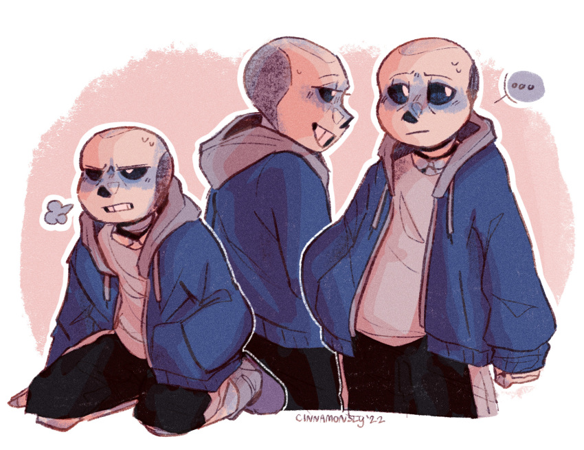 ..., 1boy, 2022, 2d, artist_name, black_shorts, blue_jacket, cinnamonsly