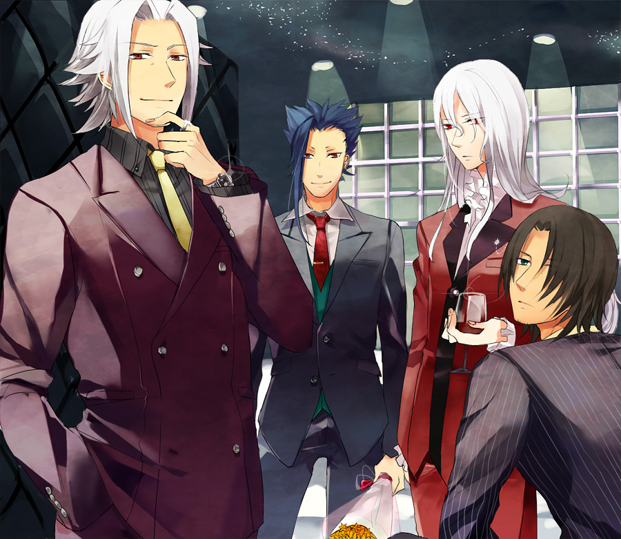 alexei_(tales_of_vesperia), alexei_dinoia, blue_hair, bouquet, brown_hair, duke_pantarei, flower, formal