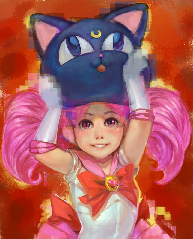 bishoujo_senshi_sailor_moon, chibi_usa, choker, elbow_gloves, gloves, jewelry, k-bose, k-bose_(artist)