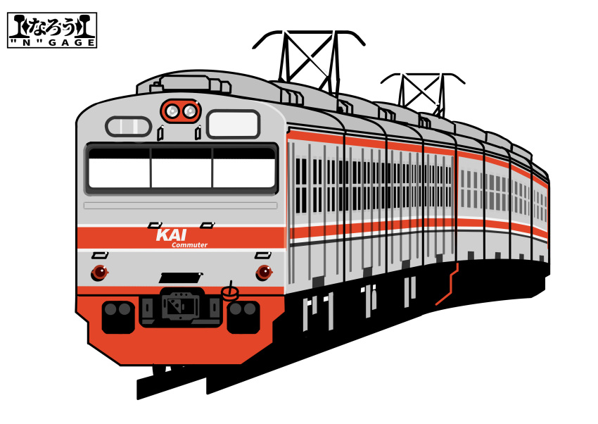 absurdres, highres, inaho0734, kereta_api_indonesia, logo, multiple_unit_train, no_humans, original