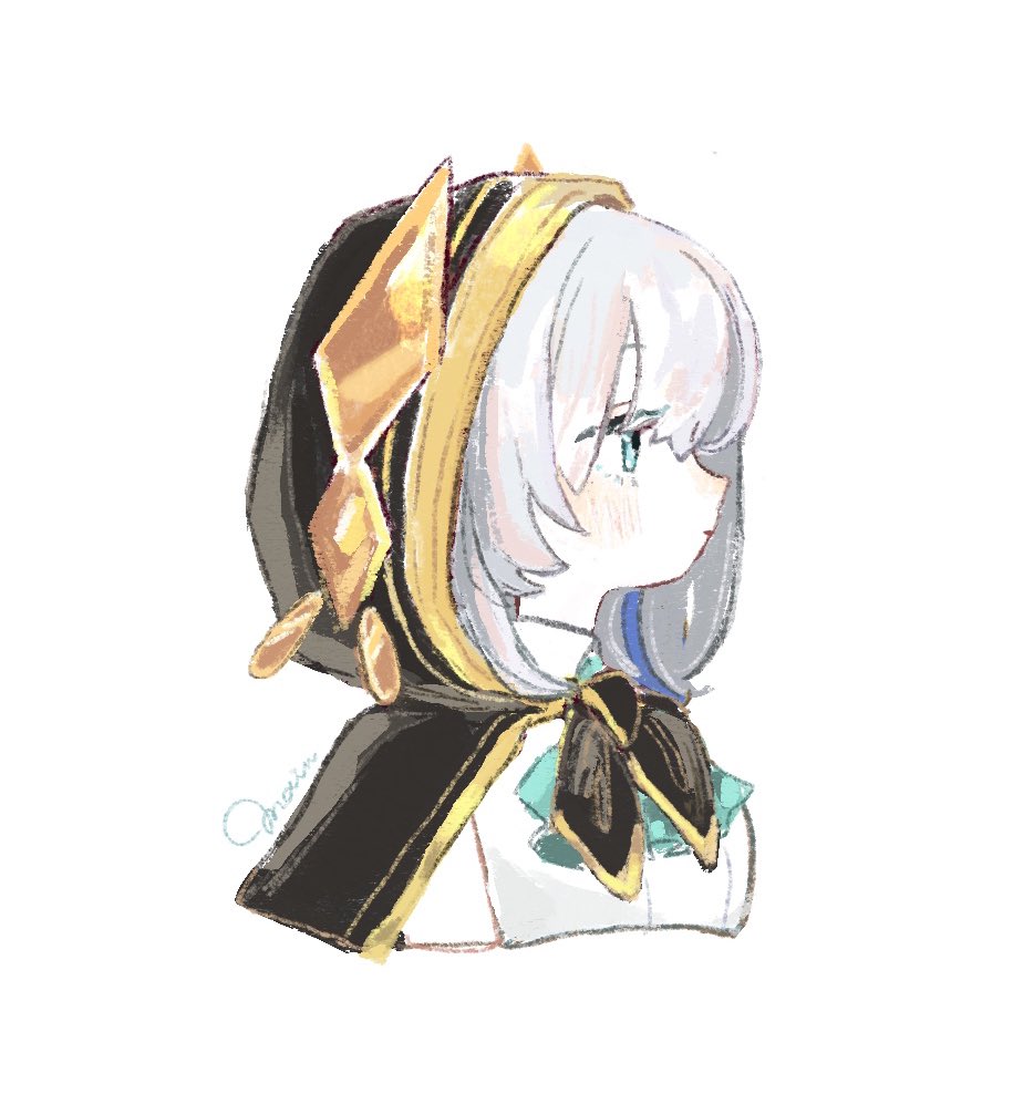 1girl, ars_almal, blue_hair, closed_eyes, collared_shirt, hood, hood_up, hoodie