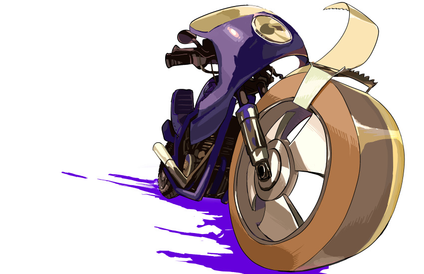 absurdres, colored_shadow, highres, motor_vehicle, motorcycle, mumumu57hiro, no_humans, paper_mario