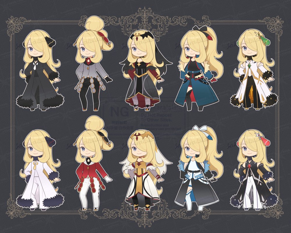 1girl, black_background, black_coat, black_dress, black_pants, black_thighhighs, blonde_hair, chibi