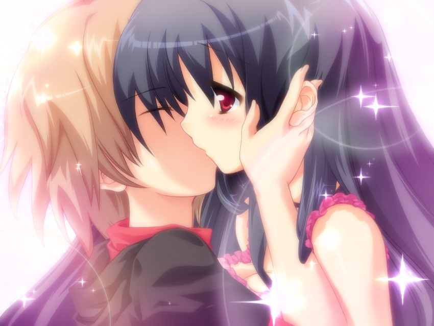 anekano, black_hair, game_cg, kiss, long_hair, moo, noyama_ringo, noyama_sakura