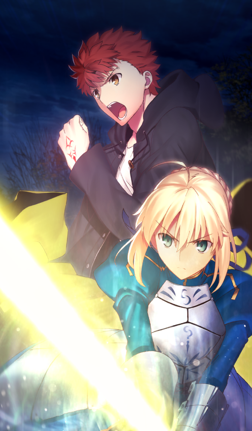 1boy, 1girl, ahoge, armor, armored_dress, armored_gloves, artoria_pendragon_(fate), black_jacket