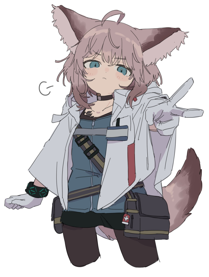 1girl, absurdres, ahoge, animal_ears, aqua_eyes, arknights, black_choker, blush_stickers