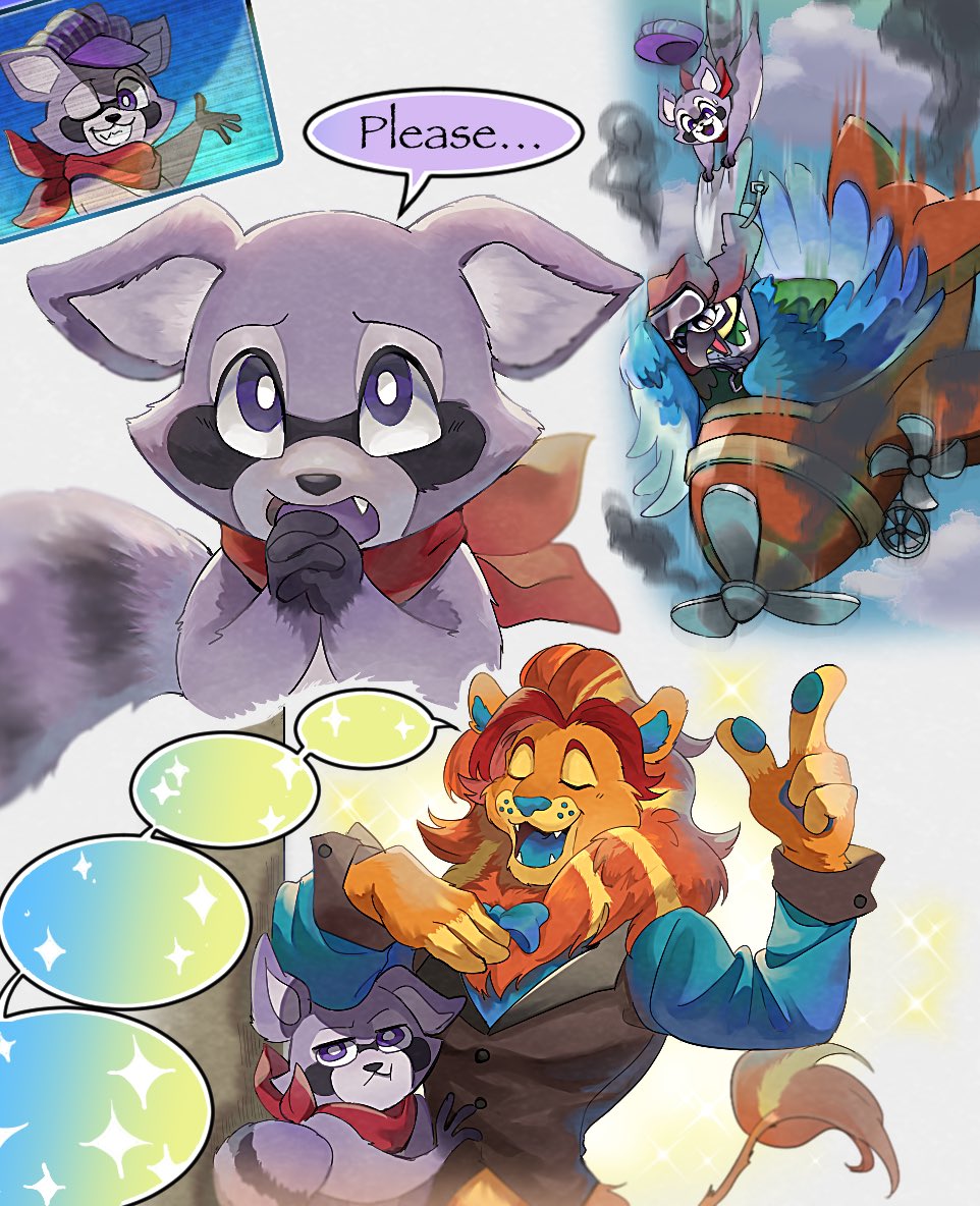 1girl, 2boys, animal_ears, bad_id, bad_twitter_id, bird_girl, furry, furry_female