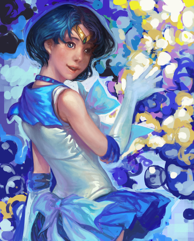 bishoujo_senshi_sailor_moon, blue, blue_eyes, blue_hair, choker, elbow_gloves, gloves, k-bose