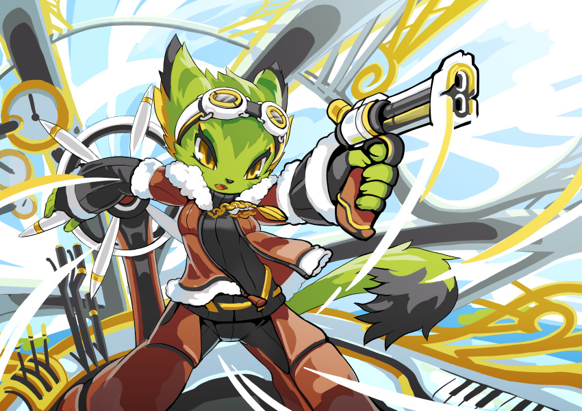 1girl, 2015, absurdres, aiming, animal_ears, cat, cat_ears, cat_girl