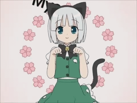 animal_ears, animated, animated_gif, bell, blue_eyes, bow, cat_ears, cat_pose