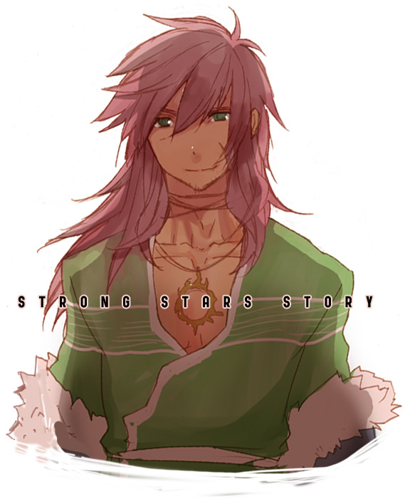 1boy, bad_id, blue_eyes, closed_mouth, commentary_request, green_shirt, hair_between_eyes, lala_(sputnik)