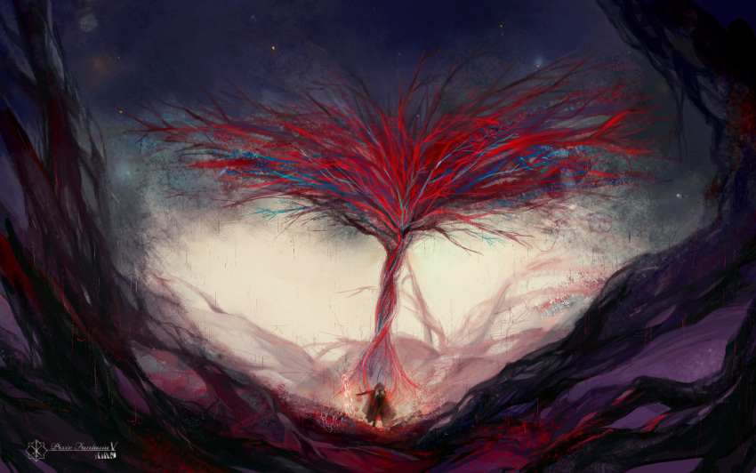 pixiv_fantasia, pixiv_fantasia_5, satsuyu_ito, solo, tree