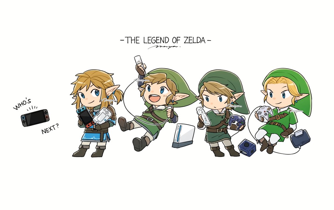 4boys, belt, blonde_hair, blue_eyes, blue_tunic, boots, brown_belt, brown_boots