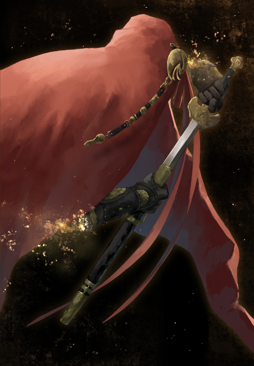 1boy, a_knight_(galloping_across_the_times)_(reverse:1999), a_knight_(reverse:1999), armor, aun_(aunkun_026), black_bow, bow, cape
