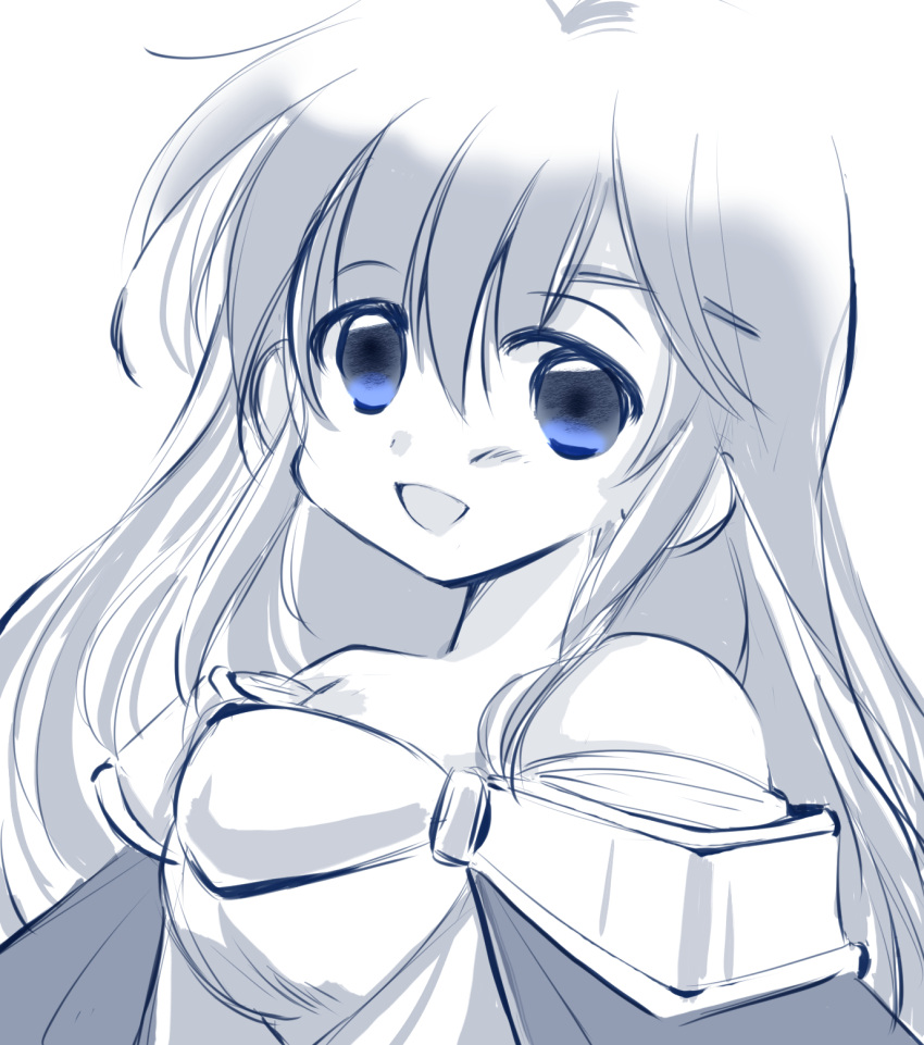 1girl, bare_shoulders, chuchi_suko, dress, fire_emblem, fire_emblem:_genealogy_of_the_holy_war, greyscale, highres