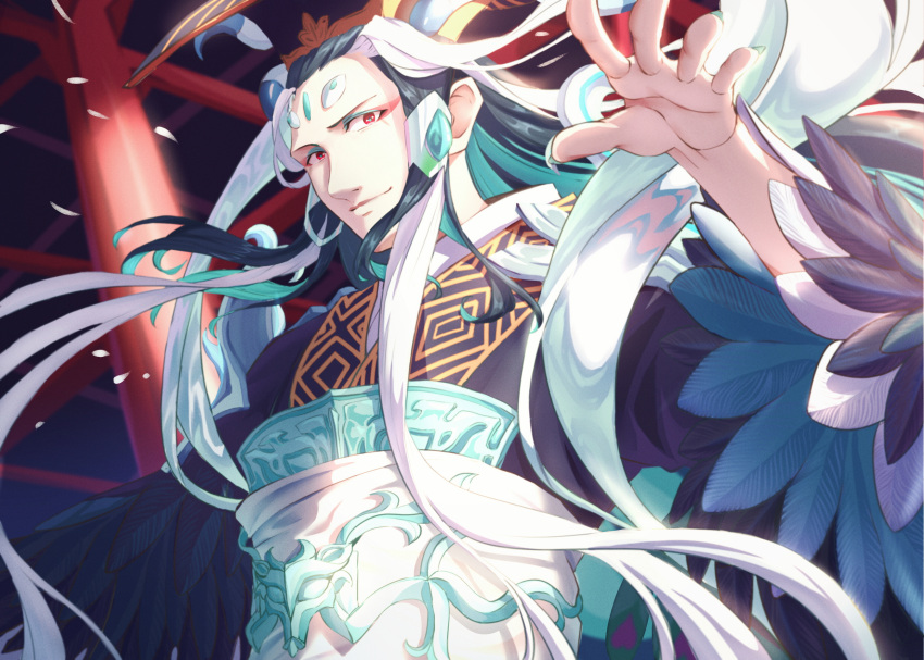 1boy, chinese_clothes, closed_mouth, commentary_request, eyeliner, fate/grand_order, fate_(series), highres