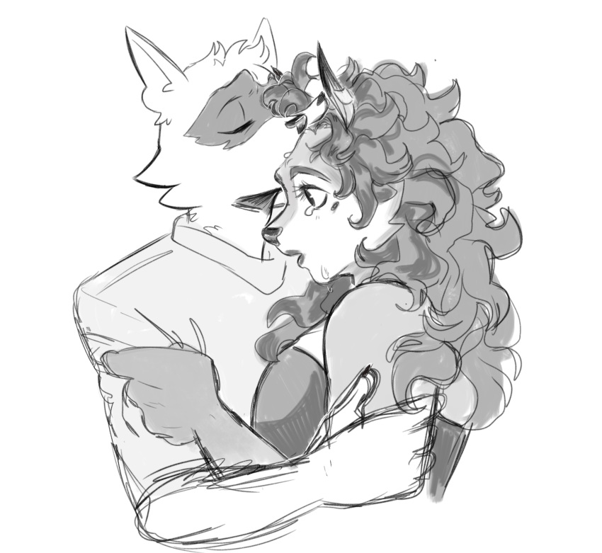 1boy, 1girl, animal_ears, carmelita_fox, closed_eyes, crying, english_commentary, fox_ears