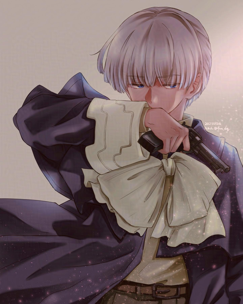 1boy, artist_name, belt, billy_lee_black, blue_eyes, commentary_request, dated, fon_(fon_dq)