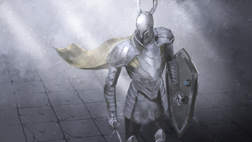 1other, absurdres, armor, asaki_(asaki_vision), cape, chainmail, commentary_request, dark_souls_(series)