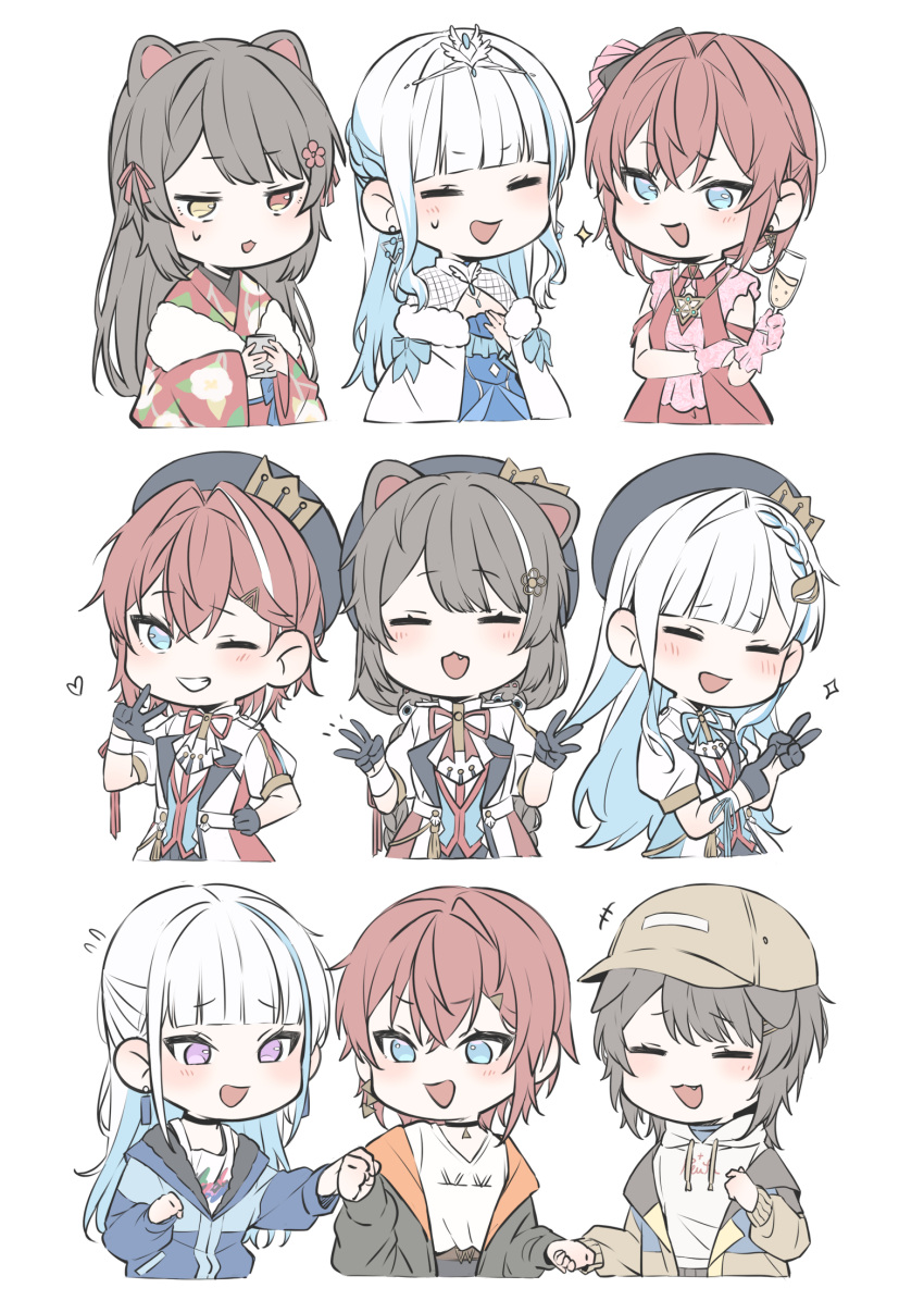 +++, 3girls, :3, :d, =_=, alcohol, ange_katrina, ange_katrina_(3rd_costume)