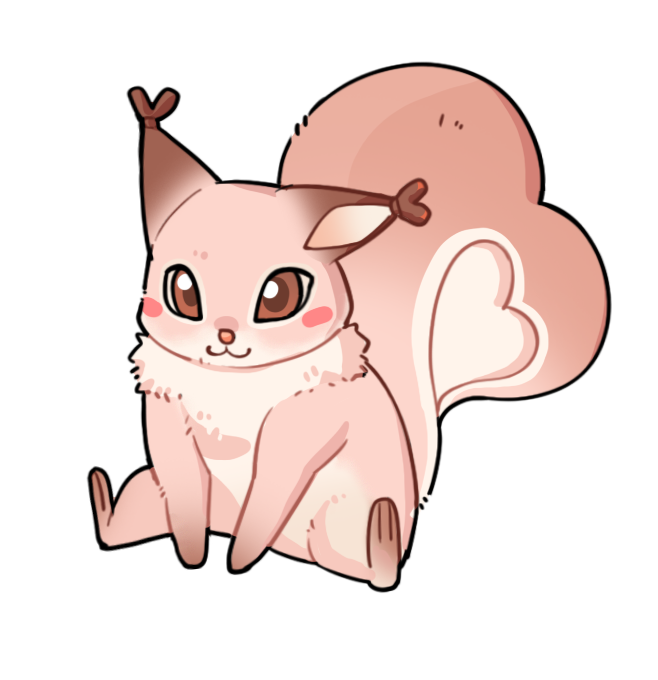 :3, animal_focus, artist_request, blush_stickers, brown_eyes, closed_mouth, cushion_squirrel, heart