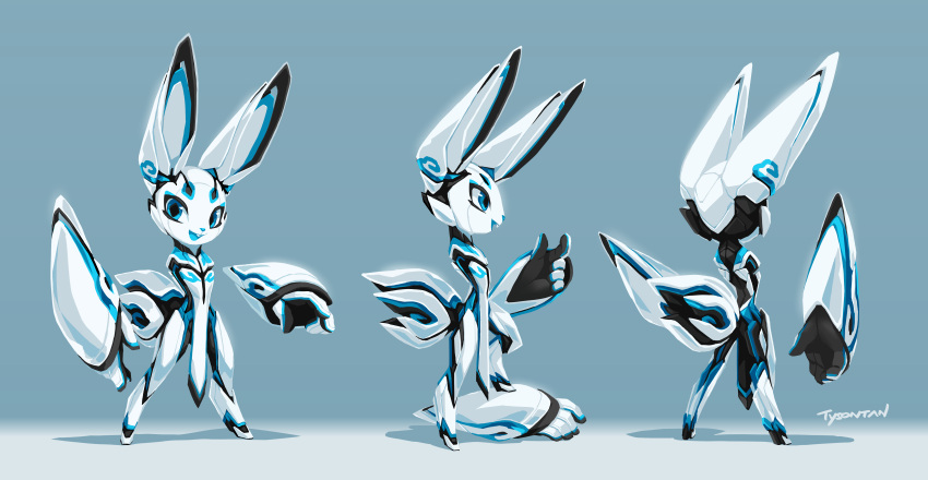 1boy, 2017, absurdres, animal_ears, blue_eyes, chinese_clothes, chinese_commentary, cloud_the_robot_rabbit