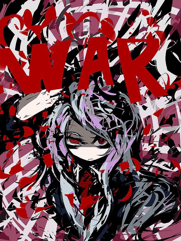 abstract, animal_ears, bad_id, bunny_ears, f7(eiki), long_hair, red_eyes, reisen_udongein_inaba, solo, speed_painting, touhou