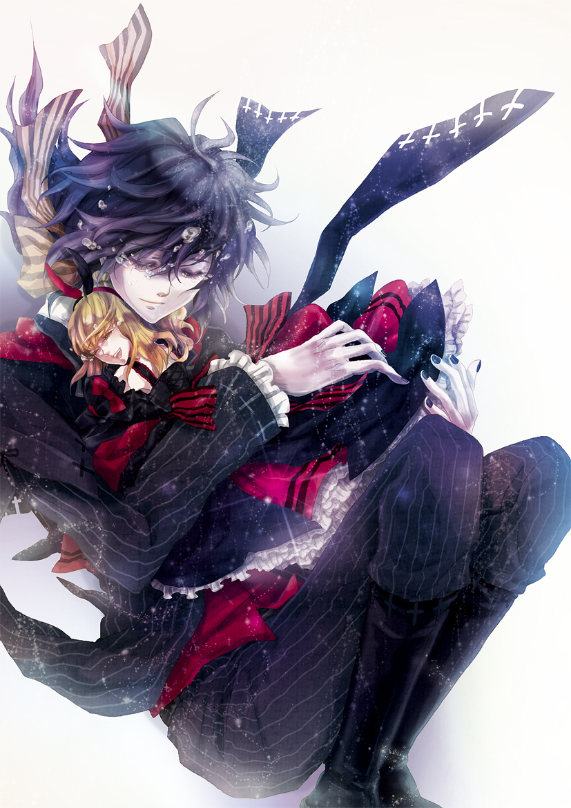 blonde_hair, closed_eyes, doll, elyse, endlphin, eyes_closed, hug, marchen