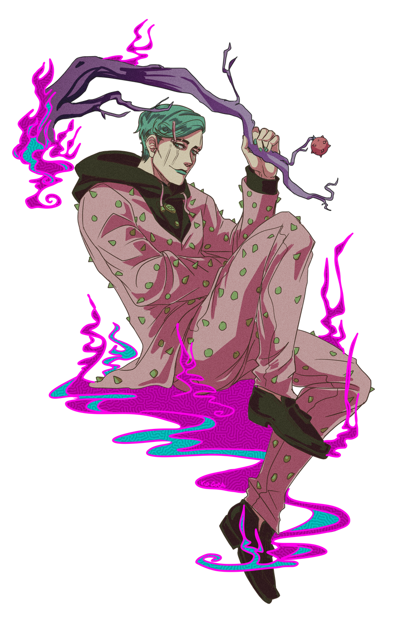 1boy, black_boots, black_hood, boots, branch, burning, fire, green_hair