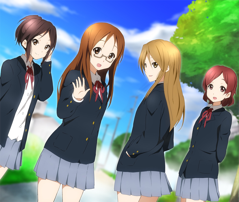 blazer, blonde_hair, brown_eyes, brown_hair, death_devil, della_(k-on!), extra, glasses