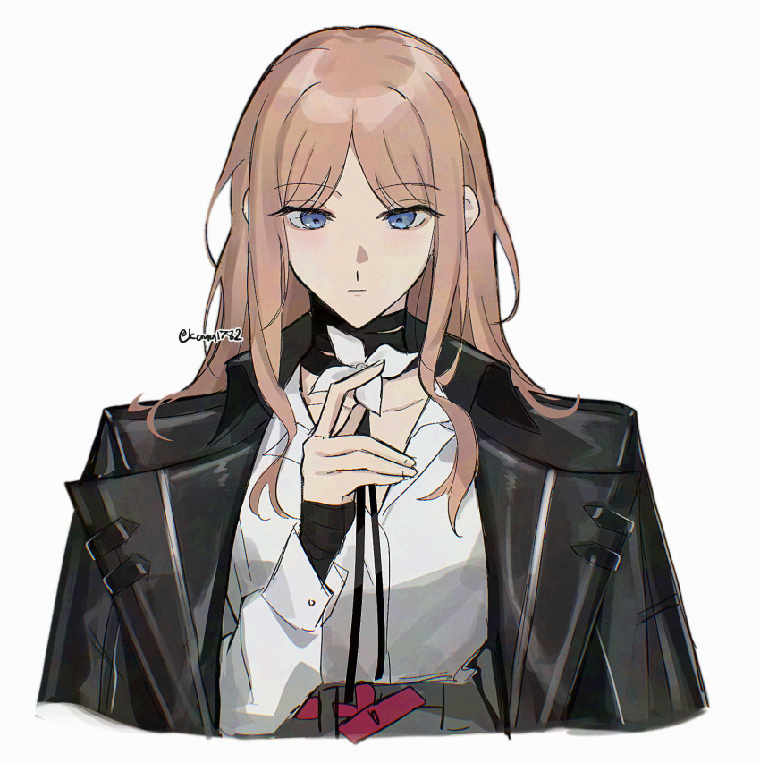 1girl, bang_dream!, bang_dream!_it's_mygo!!!!!, black_jacket, blue_eyes, brown_hair, closed_mouth, commentary_request