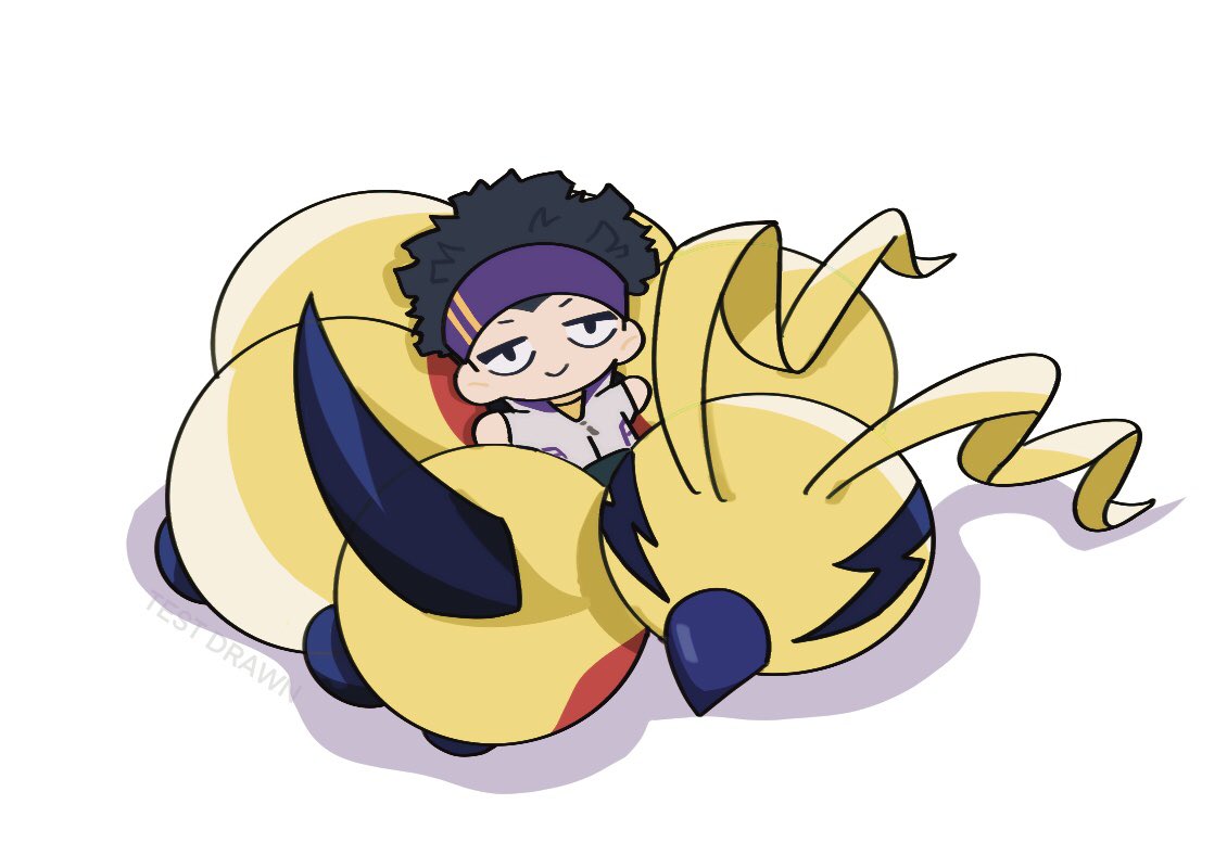 1boy, antennae, black_hair, caterpillar, chibi, digimon, digimon_(creature), digimon_survive