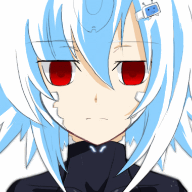 animated_gif, animation, aqua_hair, auer, bili_bili_douga, bili_girl_33, bodysuit, darker_than_black, fingersmile, gif, hair_ornament, lowres, parody, personification, portrait, red_eyes, smile, solo