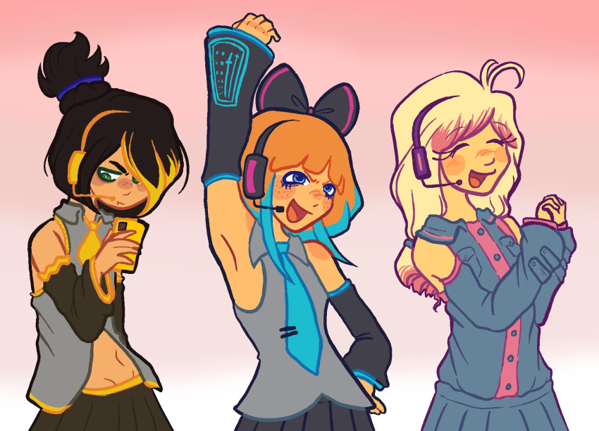 coco_schoppenboer, cosplay, maya_schoppenboer, mymy_schoppenboer, ongezellig, studio_massa, tagme, triple_baka_(vocaloid)