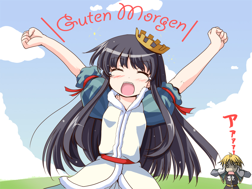 closed_eyes, crown, eyes_closed, german, marchen, nashigo, prince, princess