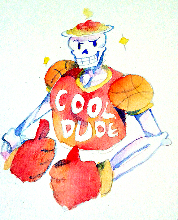 1boy, 2015, 2d, alternate_costume, cropped_torso, double_thumbs_up, food, food_on_head