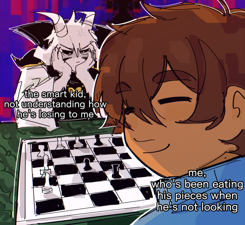 1boy, 1other, 2024, 2d, ambiguous_gender, anthro, asriel_dreemurr, asriel_dreemurr_(god_of_hyperdeath)